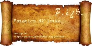 Patatics Életke névjegykártya